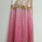 Girls Pink Gold Roman Golden Goddess Halloween Costume Dress Size M 8 10