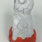 K's Collection Halloween Ceramic Ghost Figurine Crackle Paint Jack O'lantern 6.5