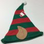 Adult Holiday Christmas Elf Hat Santa’s Helper Green Red Striped Felt