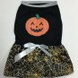 Girl Dog Halloween Costume Jack O'lantern Pumpkin Dress Size M Black Spider Web