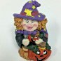 Halloween Resin Witch Broom Jack O'lanterns Figure Figurine Statue 3"