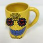 Day Of The Dead Skull Ceramic Coffee Cup Mug 11 Oz Yellow Skeleton Halloween