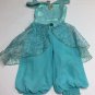 Disney Store Aladdin Princess Jasmine Halloween Costume Size 4 2 PC Aqua  Sequin