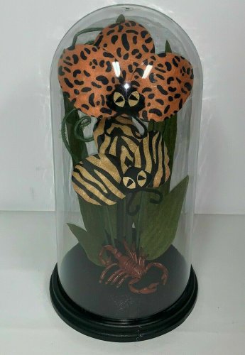 Hyde & EEK Boutique Animal Print Halloween Faux Creepy Plants Cloche Terrarium