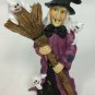 K's Collection Resin Witch Halloween Figure Figurine Broom Ghosts Decor 5"