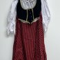 Womens Pirate Maiden Halloween Costume Dress Standard Size Red Black Striped