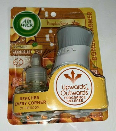 Air Wick Pumpkin Spice Scented Essential Oil Refill with Plug In Bonus Warmer