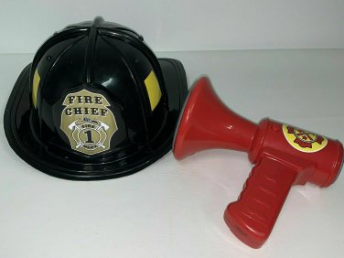 Fire Chief Fireman Hat Megaphone Siren Boys Halloween Costume Dress Up Play Set