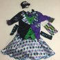 Girls Alice In Wonderland Mad Hatter Halloween Costume Dress L 12 14 Tea Party