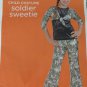 Girls Camo Army Military Soldier Sweetie Halloween Costume Size S 4 6 Sparkly