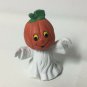 Vintage Ceramic Halloween Ghost Jack O'Lantern Head Figurine Figure Statue 4"