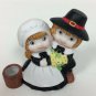 Vintage Ceramic Pilgrim Candle Holder Thanksgiving Centerpiece 3.5" B
