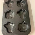 Wilton Halloween Jack-o-Lantern Pumpkin Ghost 6 Cavity Cake Brownie Baking Pan