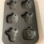 Wilton Halloween Jack-o-Lantern Pumpkin Ghost 6 Cavity Cake Brownie Baking Pan
