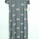 Lularoe Maria Womens Maxi Dress XL 4th of July Americana Patriotic USA Gray NWT