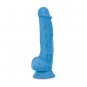 Blush Neo Dual Density 7.5" Cock w/Balls - Neon Blue