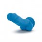 Blush Neo Dual Density 7.5" Cock w/Balls - Neon Blue