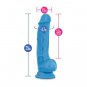 Blush Neo Dual Density 7.5" Cock w/Balls - Neon Blue