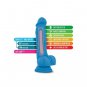 Blush Neo Dual Density 7.5" Cock w/Balls - Neon Blue