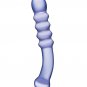 Glas Purple Rain Ribbed Glass Dildo