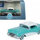 Oxford Diecast 1955 Buick Century 1/87 HO Scale Turquoise & Polo White Diecast Model Car