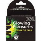 One Glowing Pleasures Condoms - Box of 3