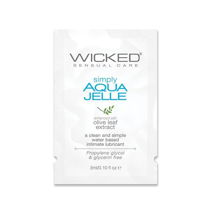 Wicked Sensual Care Simply Aqua Jelle Water Based Lubricant - .1 oz 10- Pack