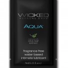 Wicked Sensual Care Aqua Waterbased Lubricant - .1 oz Fragrance Free 10-Pack