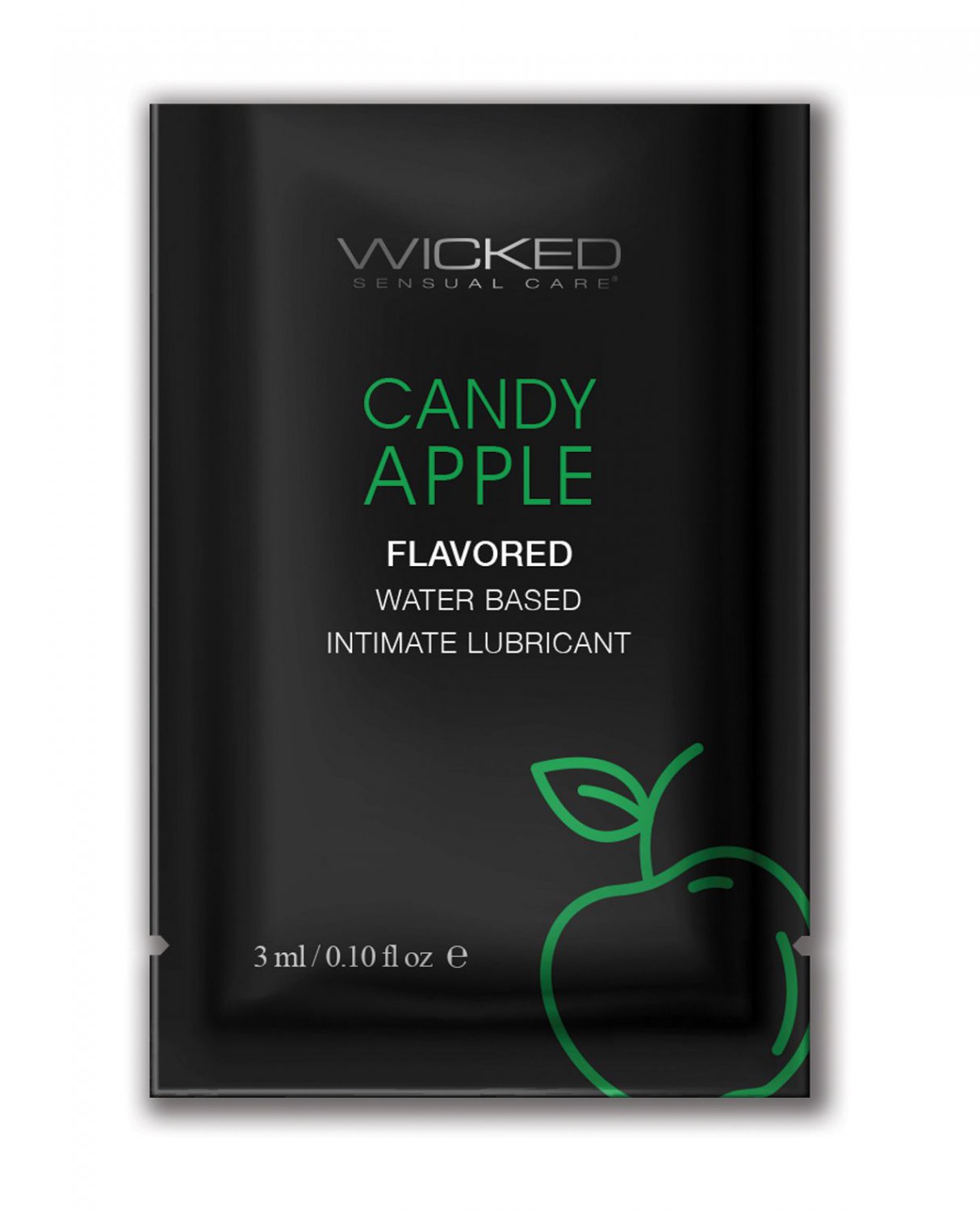 Wicked Sensual Care Aqua Waterbased Lubricant - .1 oz Candy Apple 10-Pack