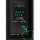 Wicked Sensual Care Aqua Waterbased Lubricant - .1 oz Candy Apple 10-Pack