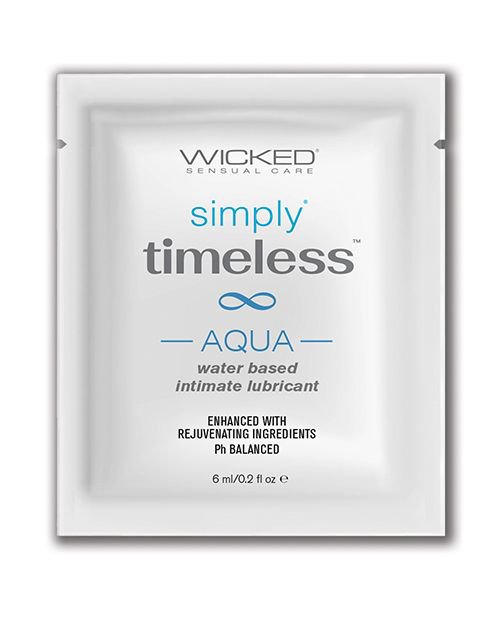 Wicked Sensual Care Simply Timeless Aqua Water Based Lubricant - .2 oz 10-Pack
