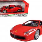 Ferrari 458 Italia Red 1/24 Diecast Model Car by Bburago Ferrari 458 Italia Red 1/24 Diecast Model Car by Bburago