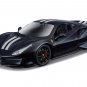 Ferrari 488 Pista Dark Blue Metallic with Silver Stripes 1/24 Diecast Model Car by Bburago
