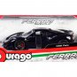 Ferrari 488 Pista Dark Blue Metallic with Silver Stripes 1/24 Diecast Model Car by Bburago