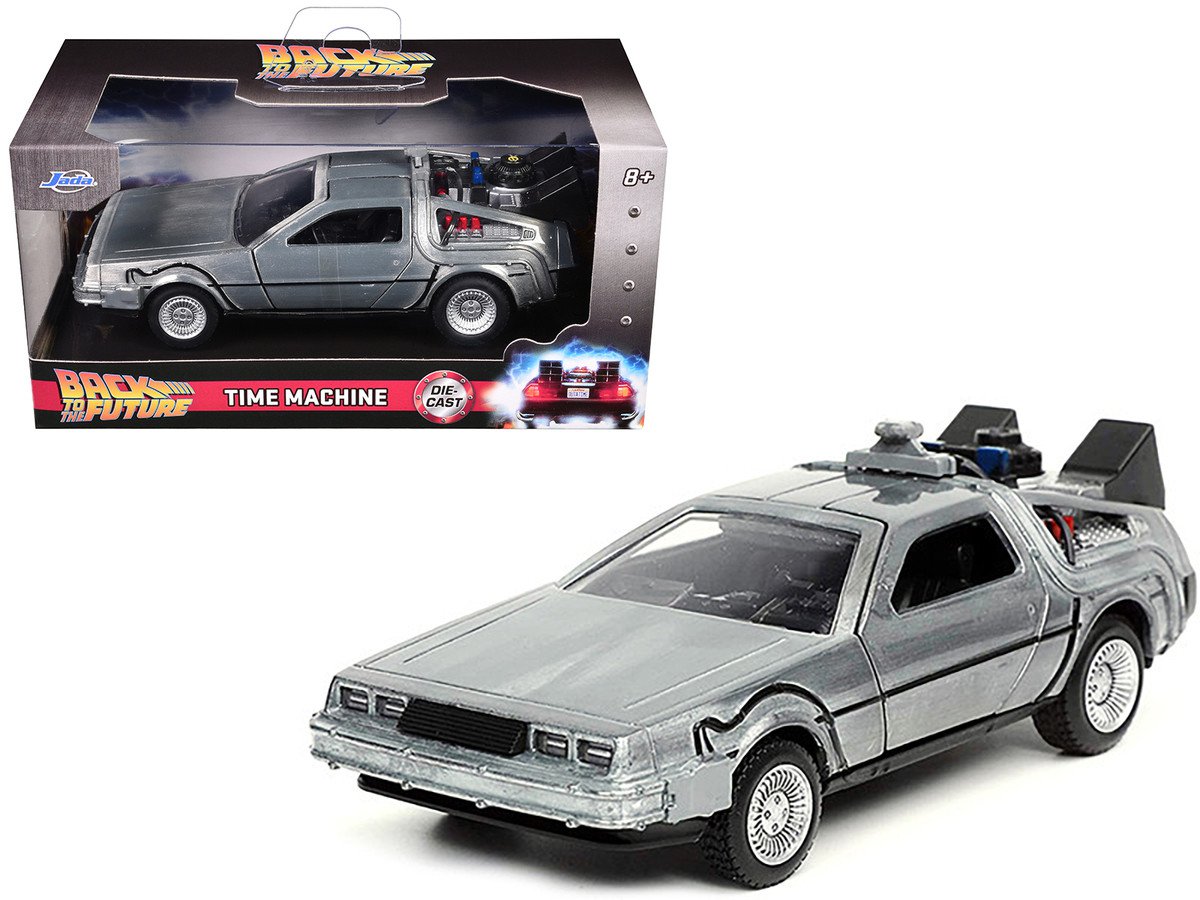 DeLorean DMC (Time Machine) Brushed Metal "Back to the Future Part I" (1985) Movie by Jada