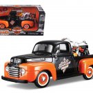 1948 Ford F1 Pickup & 1958 Harley FLH Duo Glide 1/24 Maisto Diecast Set Orange Black