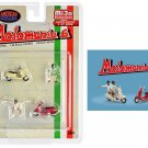 Motomania 4pc Diecast Figure Set 1/64 American Diorama 2 Figures 2 Scooters