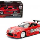 Dom's Mazda RX-7 Red with Graphics "Fast & Furious" Movie 1/32 Diecast Model Car by Jada