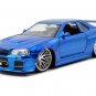 Brian Nissan Skyline GT-R R34 Blue 1/24 Jada Fast & Furious Diecast RHD