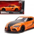 Toyota GR Supra Orange Black Stripes 1/32 Jada Fast & Furious F9 Diecast