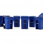 Set of 6 Blue Garbage Trash Bin Containers Replica 1/34 Models by First Gear