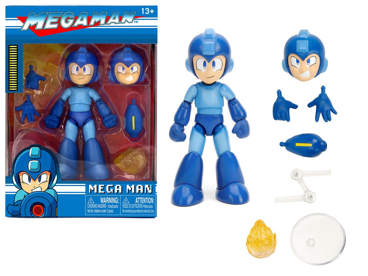 Mega Man 4.5in Action Figure Jada Alternate Head Hands Accessories
