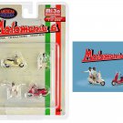 Motomania 4pc Figure & Scooter Set 1/64 American Diorama Diecast Models