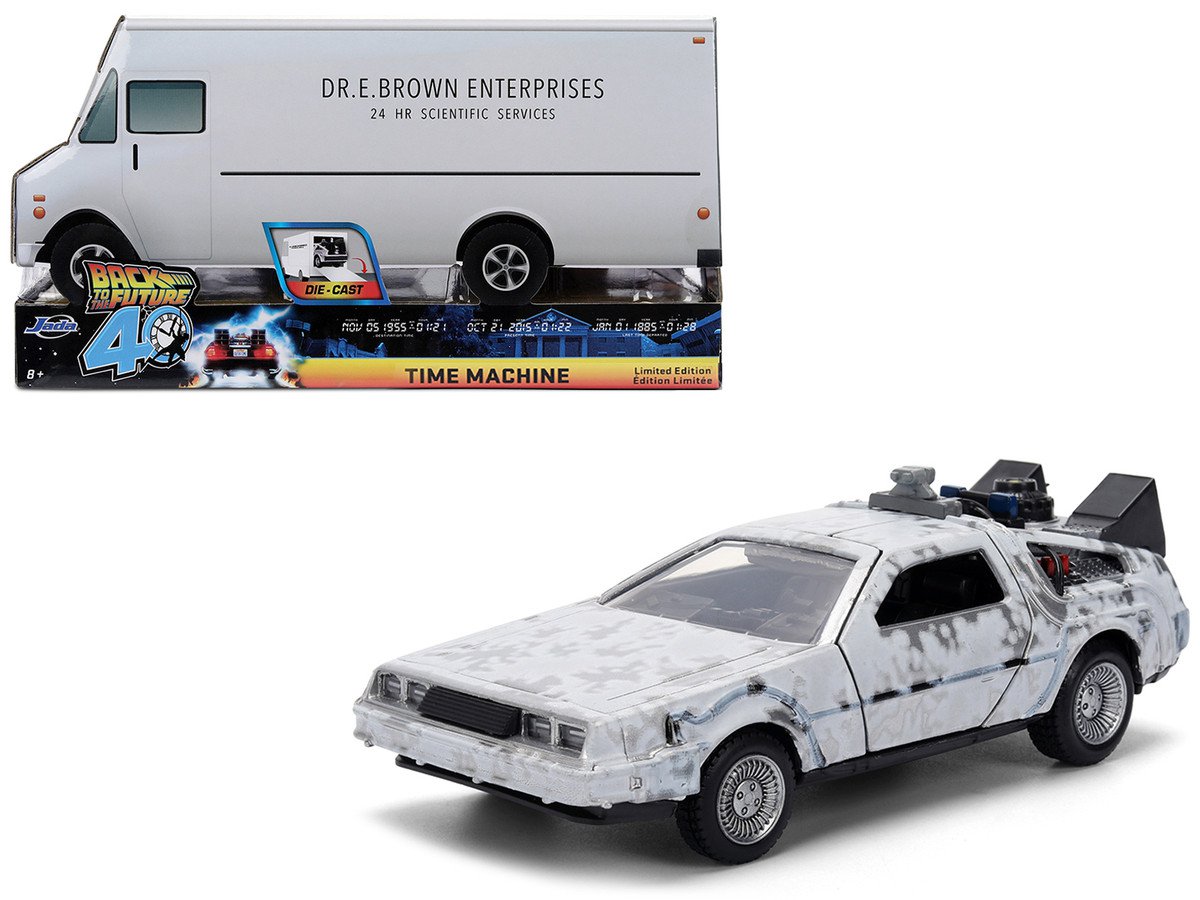 DMC DeLorean Time Machine Frost Version 1/32 Jada BTTF 40th Anniversary