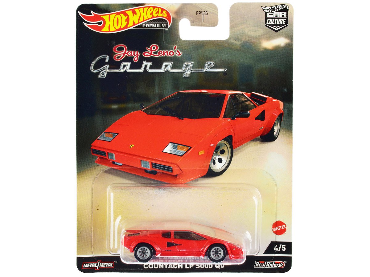 Lamborghini Countach LP5000 QV Red Hot Wheels Jay Leno's Garage Diecast