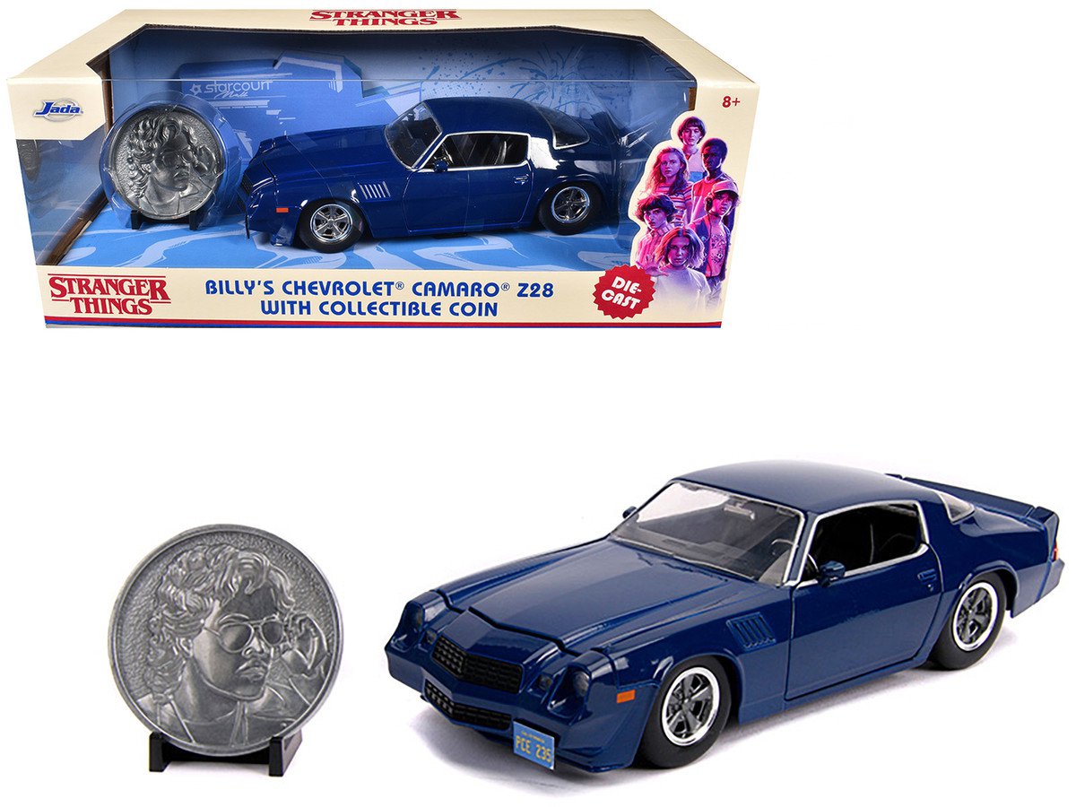 Billy Chevy Camaro Z28 Blue w/ Coin 1/24 Jada Stranger Things Diecast