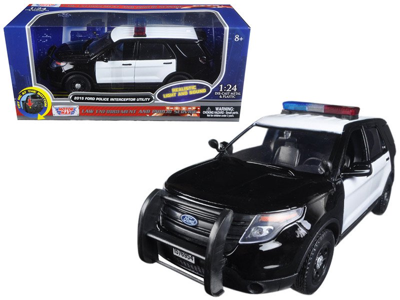 2015 Ford Police Interceptor Utility 1/24 Motormax Lights & Sounds Diecast