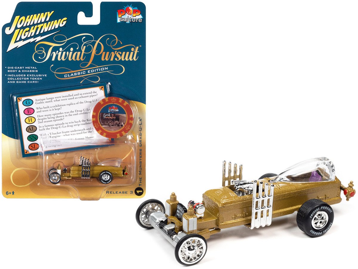 Barris Drag-U-La The Munsters Trivia Pursuit 1/64 Diecast Car Johnny Lightning