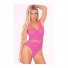 Pink Lipstick All Access Pass Bodystocking Pink One Size