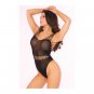 Pink Lipstick All Access Pass Bodystocking Black One Size